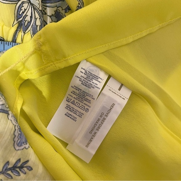 LOFT Trellis Yellow Floral Garden‎ Ruffle Midi Dress Women's XSP - Picture 13 of 13